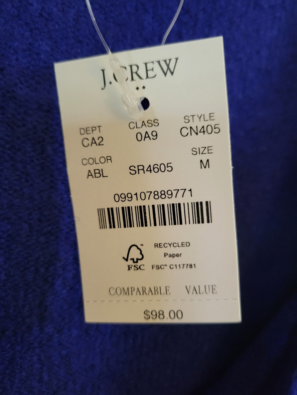 NWT J.Crew Extra Soft Textured Crewneck Sweater Azurite Blue Medium Wool Blend - Picture 4 of 11